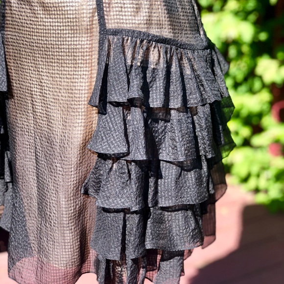 NWT Sine Silk Ruffle Cocktail Dress Sz 6 - Picture 3 of 5